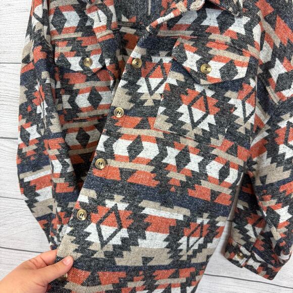 Haptics Plus Size Aztec Western Boho Fall Shacket Size 3X - Picture 5 of 8